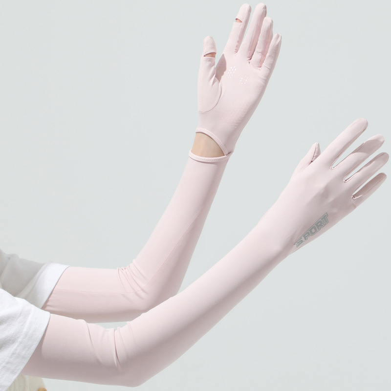 Knit Glove Touch Screen - Sarung lengan panjang wanita, pelindung UV