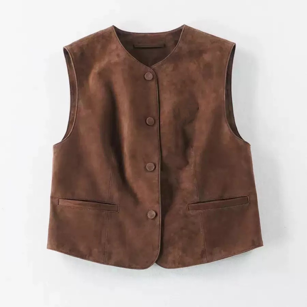 Winter Clothing Layers - Pakaian Atasan Nubuck Suede untuk Wanita