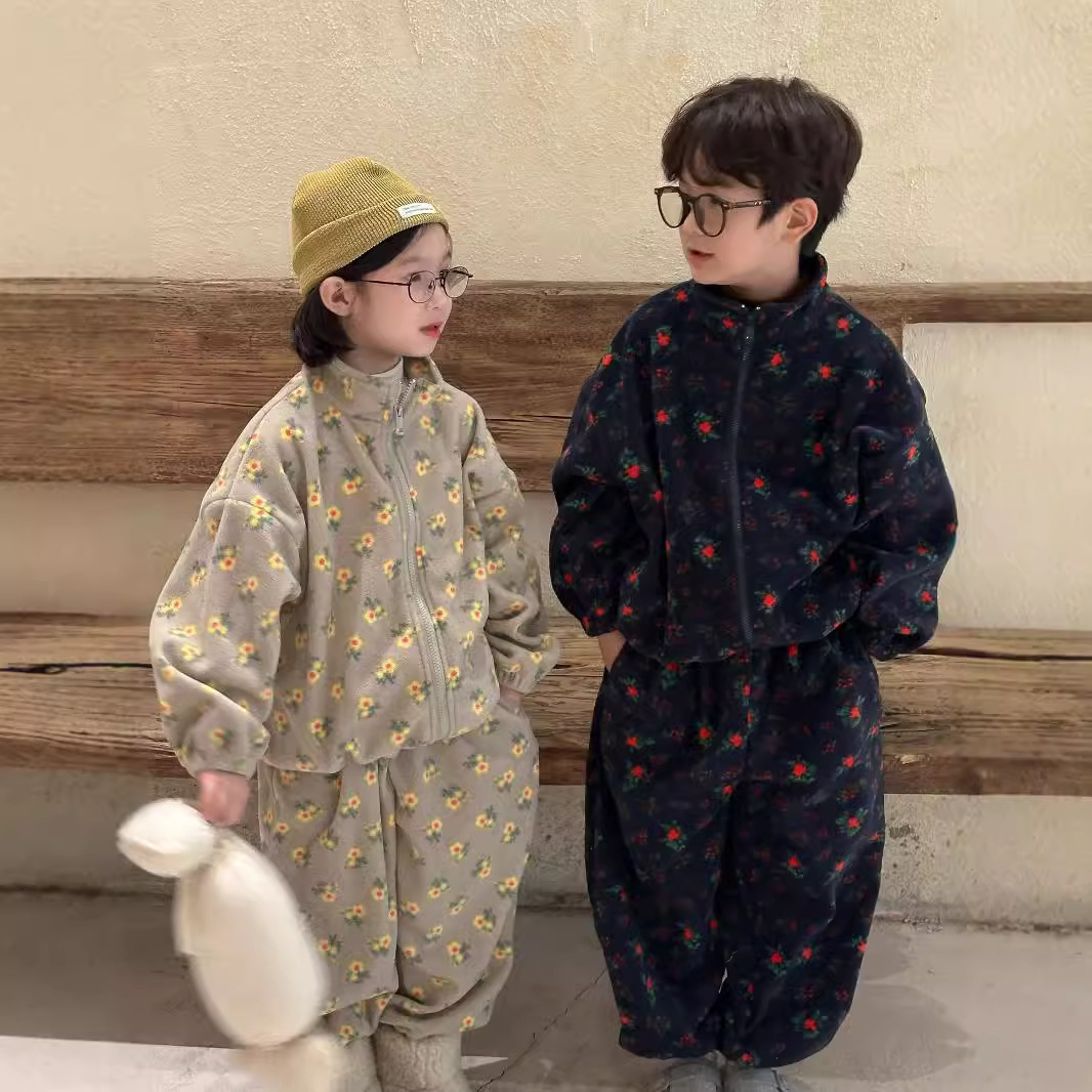 Winter Clothing Activities For Toddlers - Setelan pakaian beludru bayi perempuan, setelan