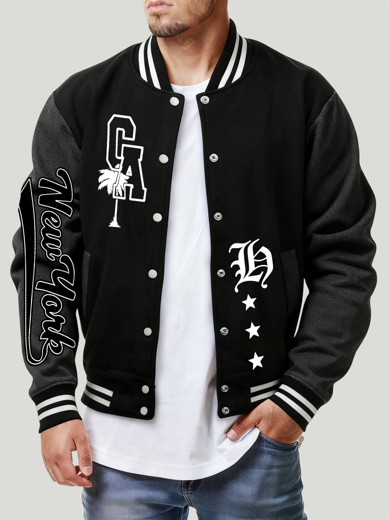 Winter Clothing New York - Jaket Baseball Pola Bintang New York