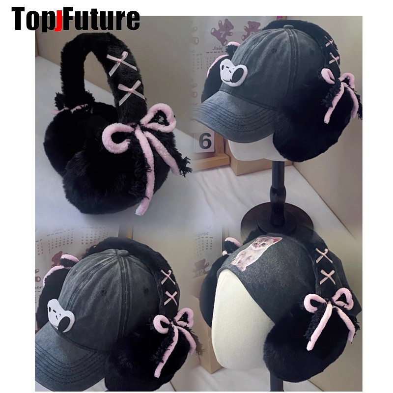 Ear Muff Foldable - Harajuku Y2k earmuff hangat wanita, pelindung