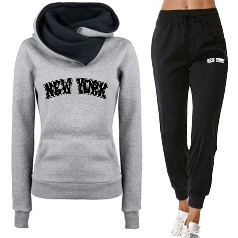 Winter Clothing New York - Hoodie Tracksuit Wanita Musim Gugur Musim
