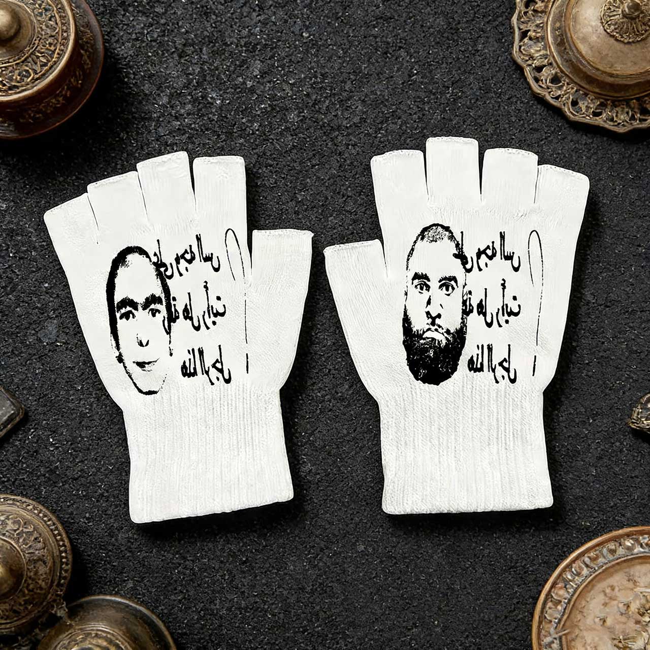 Knit Glove Touch Screen - Sarung Tangan Tanpa Jari Bermotif Retro