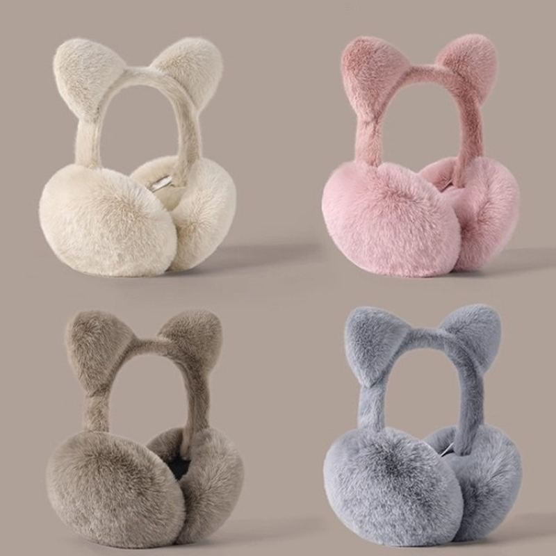 Ear Muff Foldable - Penutup Telinga Lipat Motif Telinga Kucing,