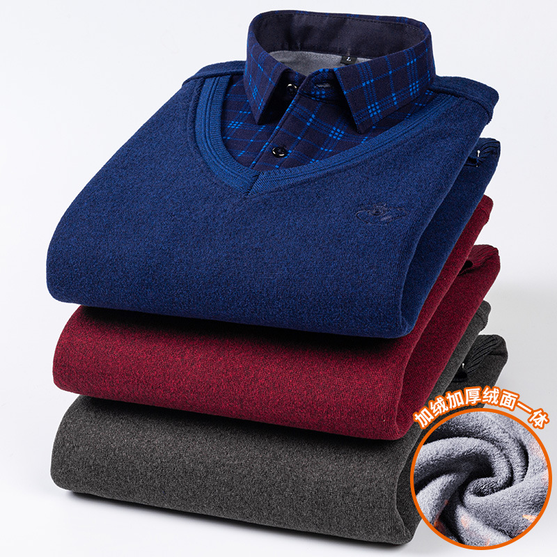 Winter Clothing Layers - Kemeja Rajut Pria Berkerah Kasual Longgar