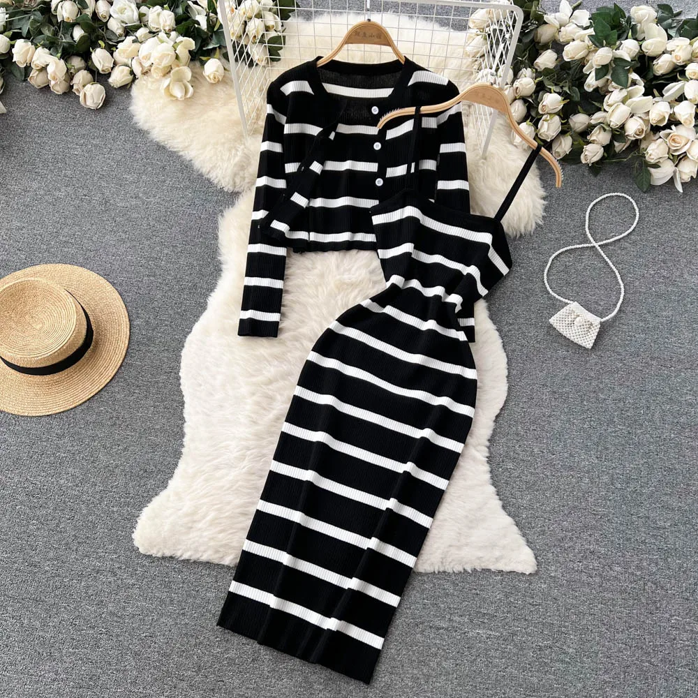 Set kardigan lengan panjang ke - Winter Clothing Korean ulasan dan harga