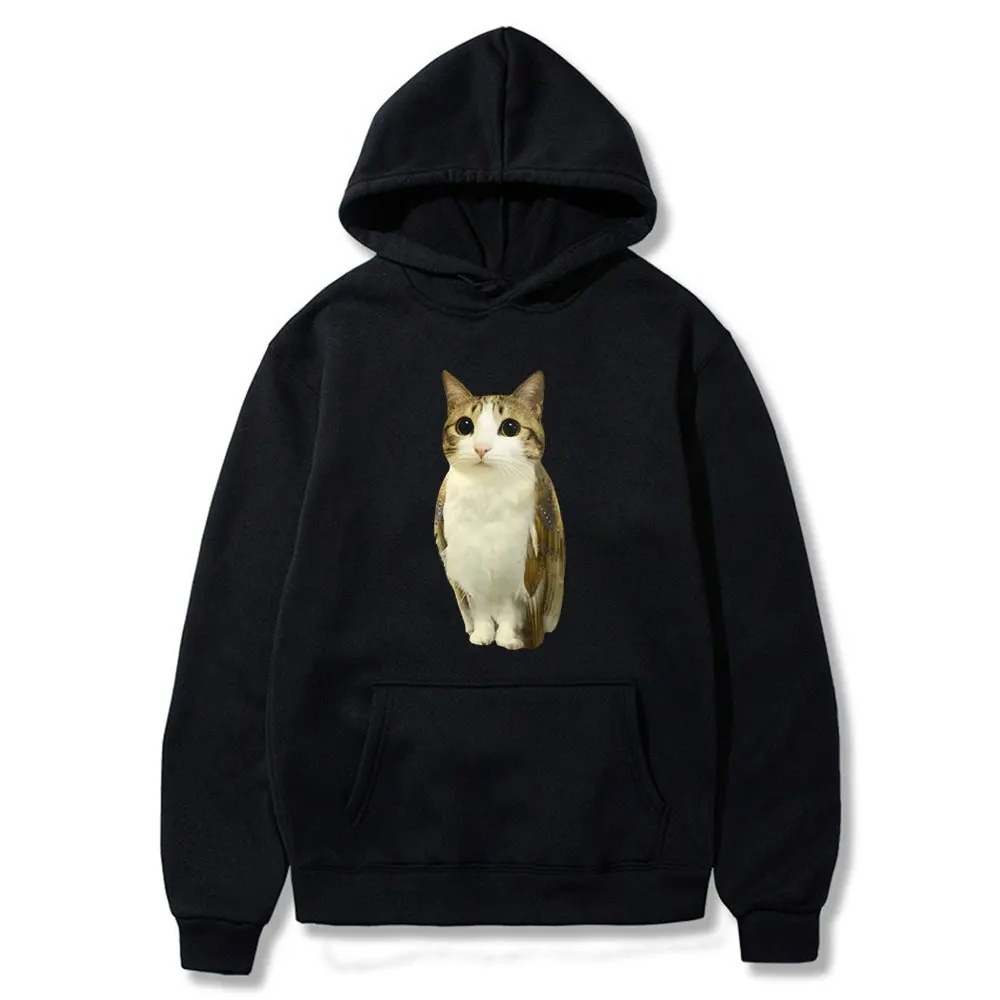 Hoodie Grafis Cat Owl Funny Me - Winter Clothing Meme ulasan dan harga