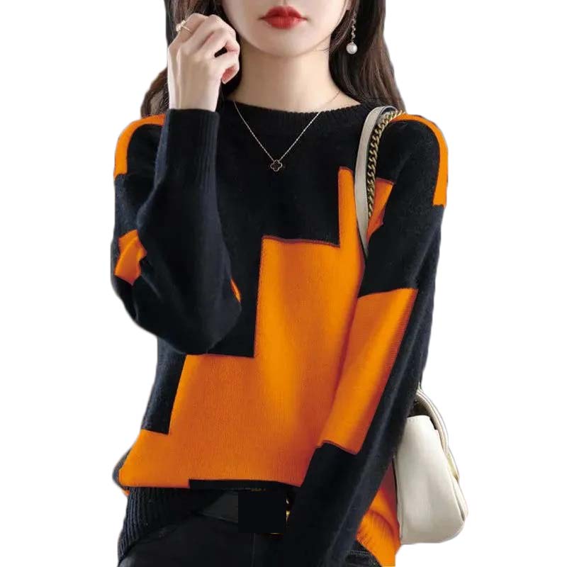 Sweater rajut leher O Splice,  - Winter Clothing Korean ulasan dan harga